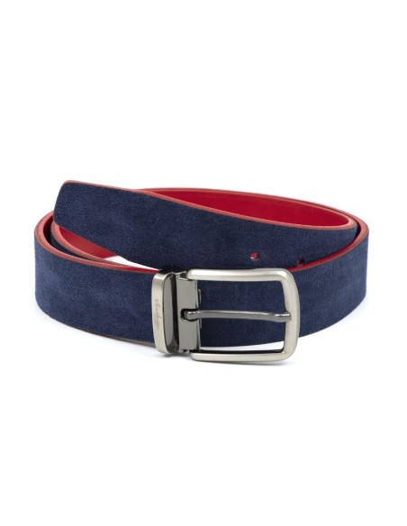 Blue suede belt