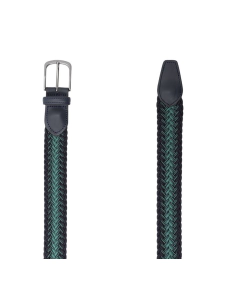 Cinturón elástico trenzado color azul