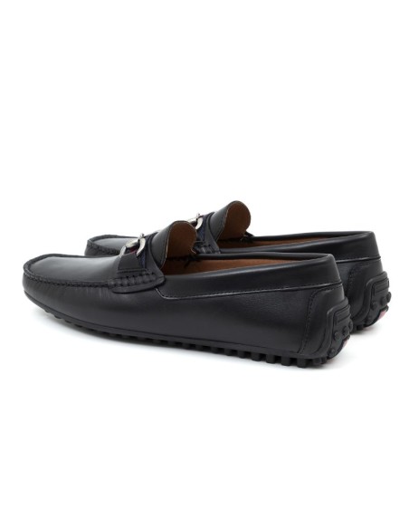 Black leather moccasin