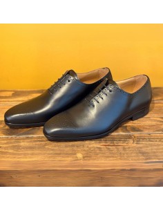 Oxford de piel brogado color negro 2