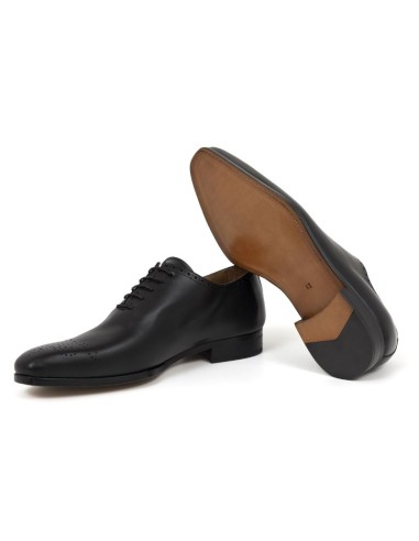 Oxford de piel brogado color negro