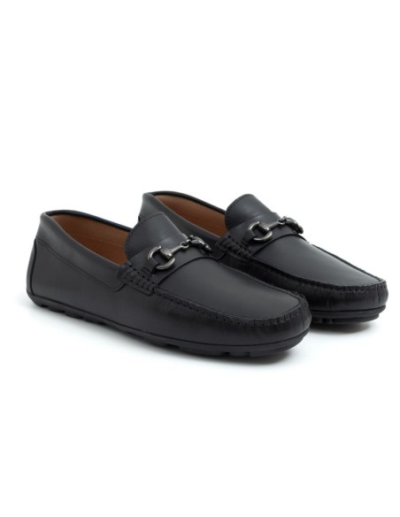 Mocassin de peau le noir BODEMAN-NEGRO