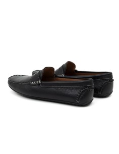 Black leather moccasin 2