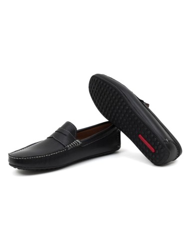 Mocassin de peau le noir BUDEMAN-NEGRO