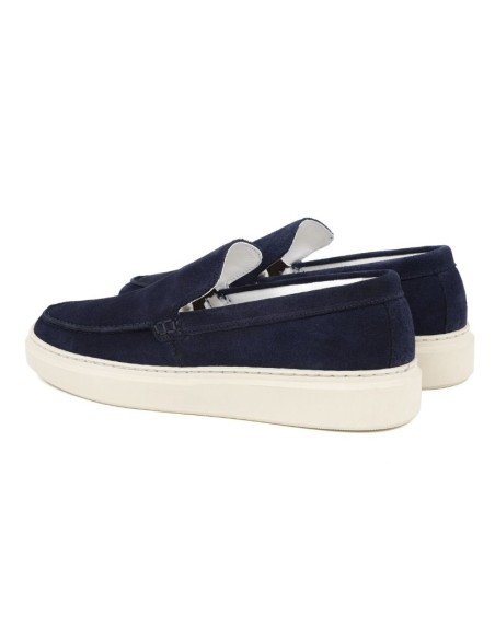 Blue suede moccasin