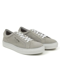 Grey leather sneakers