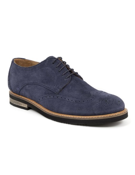 Blue suede derby