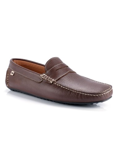 Brown leather moccasin