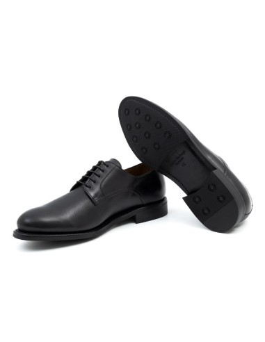 Black leather derby