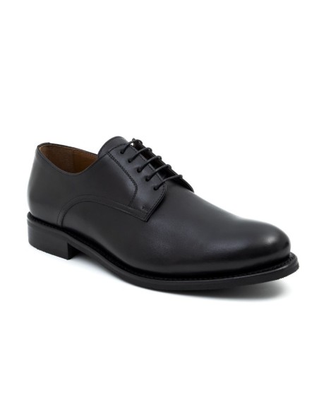 Black leather derby
