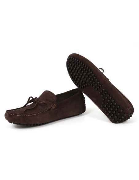 Brown suede moccasin