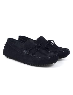 Blue suede moccasin