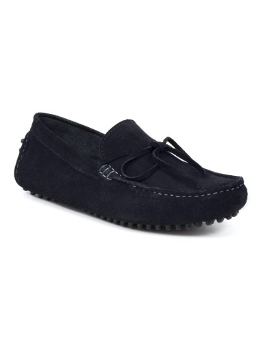 Blue suede moccasin