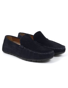 Blue suede moccasin