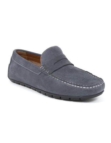Blue suede moccasin