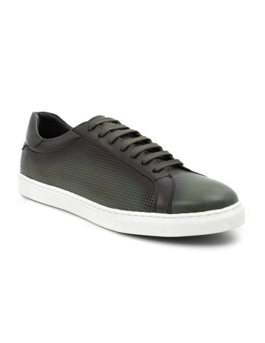 Green leather sneakers