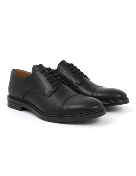 Black leather derby