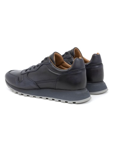 Blue leather sport shoe