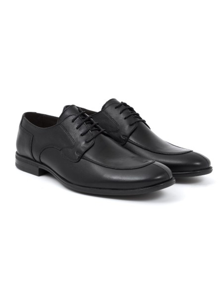 Black leather derby