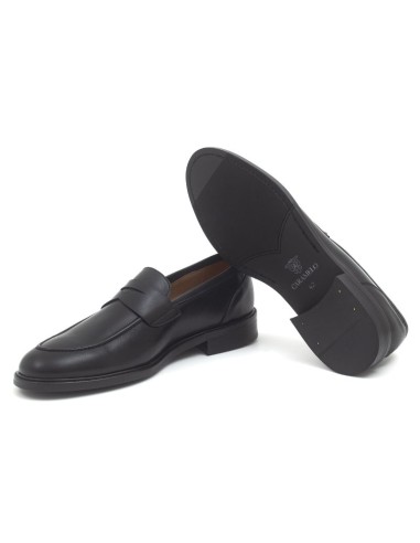 Black leather moccasin