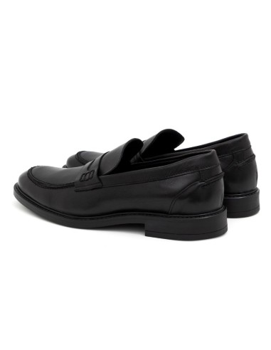 Black leather moccasin