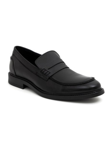 Black leather moccasin