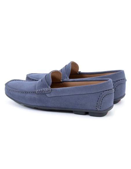 Mocassin suède bleu SAFELMEN-JEANS
