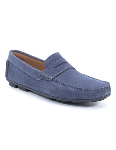 Mocassin suède bleu SAFELMEN-JEANS