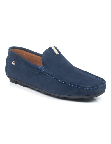 Blue suede moccasin