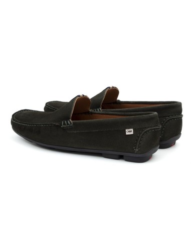 Green suede moccasin