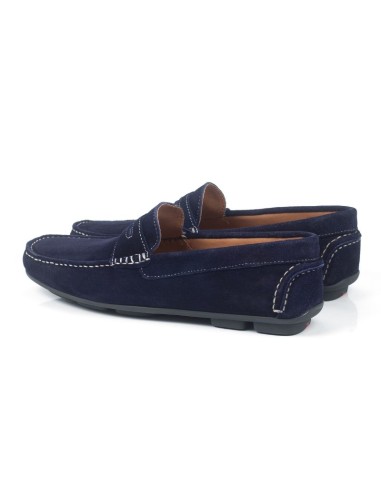 Blue suede moccasin
