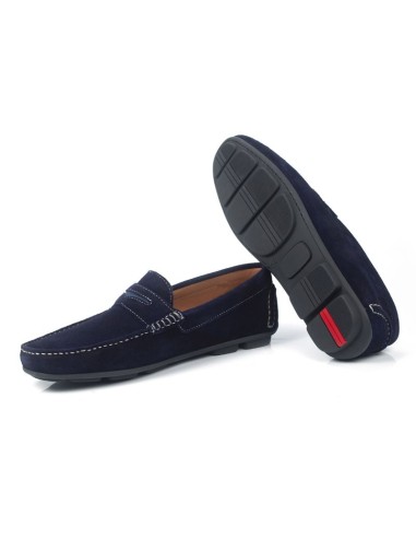 Mocassin suède bleu SAKAMEN-NAVY