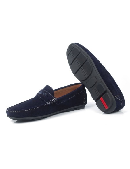 Mocassin suède bleu SAKAMEN-NAVY