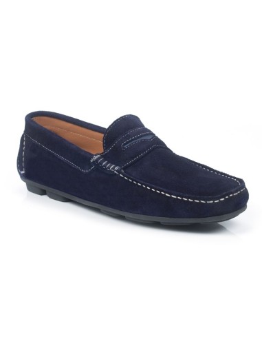 Blue suede moccasin