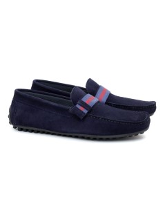 Blue suede moccasin