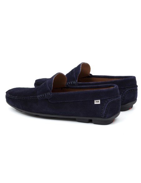 Blue suede moccasin