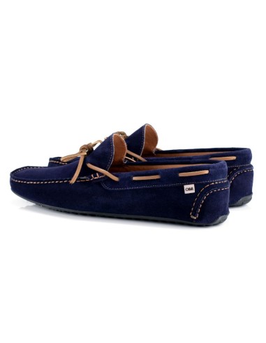 Blue suede moccasin