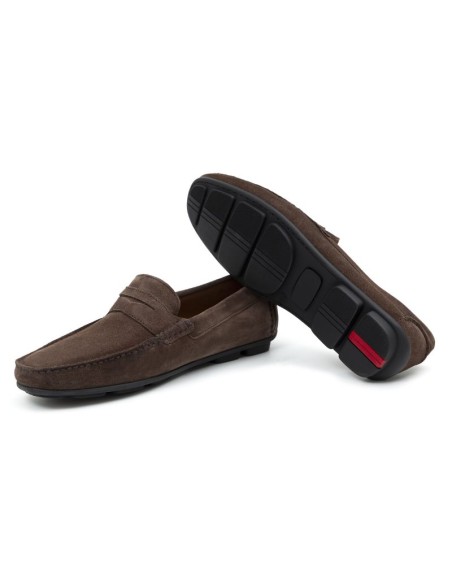 Mocassin suède marron SEFOR-TAUPE