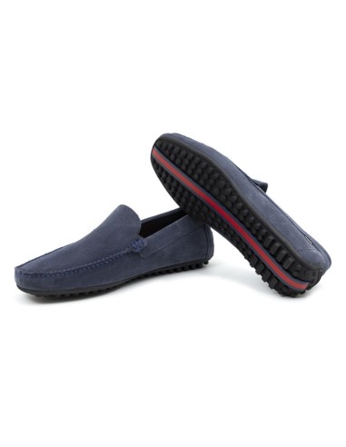 Blue suede moccasin