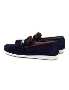 Blue leather boat shoe 2