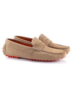 Beige suede moccasin