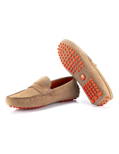 Beige suede moccasin