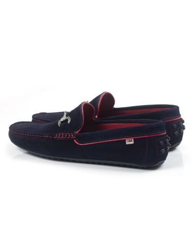 Mocassin suède bleu SIKERO-AZUL