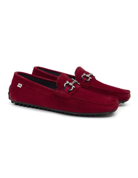 Red suede moccasin