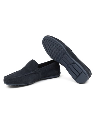Blue suede moccasin