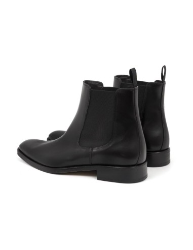 Black leather chelsea boots
