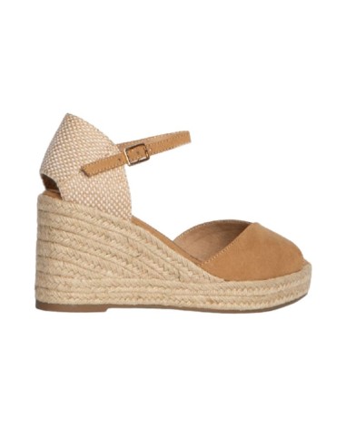 Espadrilles femme lisse beige W-ACRIN-CAMEL