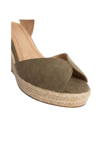 Espadrilles femme lisse vert W-ACRIN-KAKI