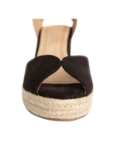 Black solid color espadrilles for women
