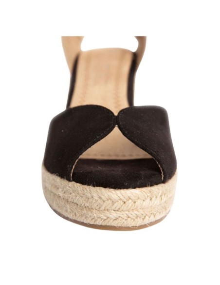 Black solid color espadrilles for women